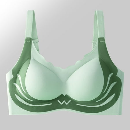 Pavied Push Up Bra Seamless Bras Sports Bras For Women Full Coverage High Impact Padded Sleep Bras Womens Plus Size Workout Yoga Bras Balconette Bras Feelingirl Bra Green 2XL