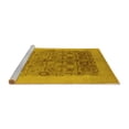 thumbnail image 2 of Ahgly Company Machine Washable Indoor Round Oriental Yellow Industrial Area Rugs, 6' Round, 2 of 4