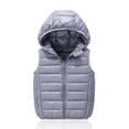 thumbnail image 3 of Boys Girls Hooded Puffer Vest,Kids Winter Down Vest, Sleeveless Zipper Jackets Outerwear, Lightweight Warm for Daily Wear,Gray,130, 3 of 4