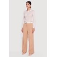 thumbnail image 3 of Women's Crepe Knit High Waisted Wide Leg Dress Pants, 3 of 5