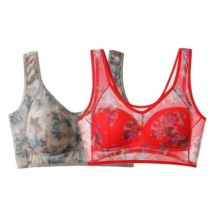 Weikingp bras for women  High Support Bras For Women Adjustable Strap Full Coverage Up Bras Comfortable No Underwire Wireless Bras bralettes for women plus size lingerie clearance Red 5XL