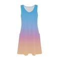 thumbnail image 4 of Ovzne Robes d'Été pour Femmes Robe d'Été Dégradée Sans Manches Col en V avec Poche Grande Taille en Solde, 4 of 6