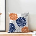 thumbnail image 3 of Navy Blue Burnt Orange Pillow Covers 16x16 Inch 2 Pcs, Fall Colored Geometric Dahlia Decorative Throw Pillows,Rust Flower Outdoor Decor Pillowcase Linen Square Cushion Cover Gift for Couch Car, 3 of 6