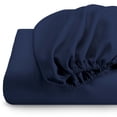 thumbnail image 2 of Fitted Sheet + Pillowcase Set, Microfiber, Wrinkle Resistant, Full, Dark Blue, 2 of 8