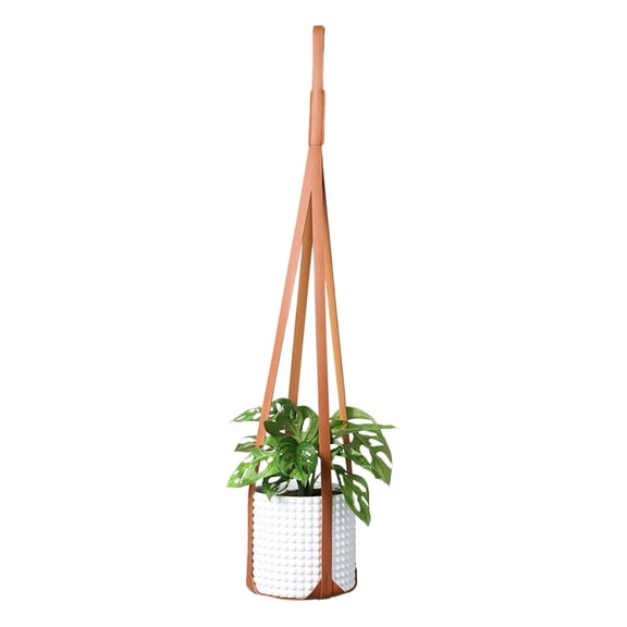 Leather Plant Hanger Vegan PU Straps Adjustable Length Planter Holder for Indoor Plants From Wall Ceiling Window Modern Home Decor