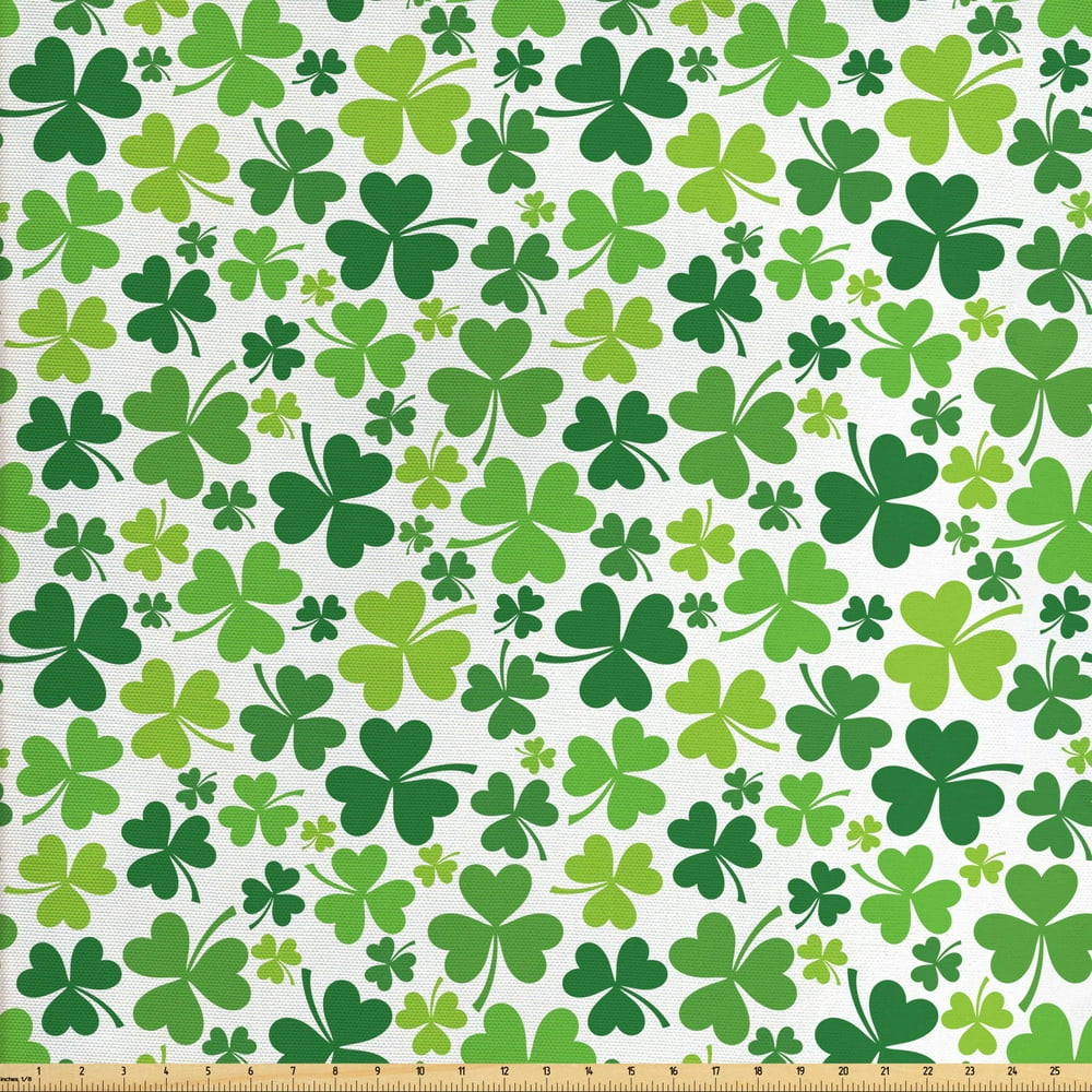 Clover Fabric by the Yard Upholstery, St Patrick's Day Pattern with ...