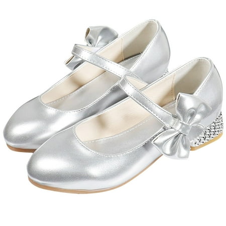 

TOWED22 Toddler Girls Shoes Children Shoes High Heels Girls Princess Single Shoes Dress Shoes Performance Toddler Girl Sneakers Silver