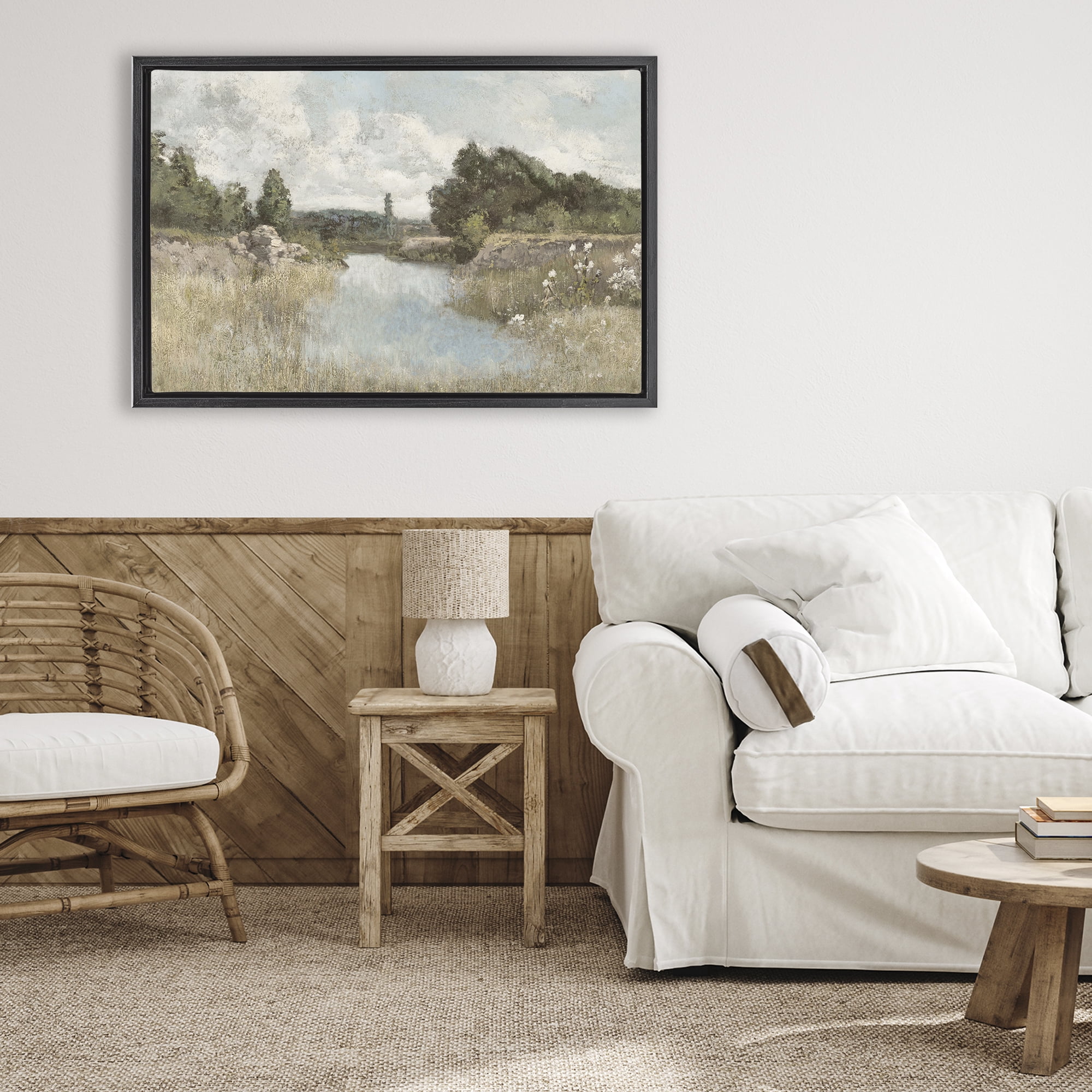 Stupell Industries Dawn At The Shore Black Framed Floater Canvas Wall Art, design by Christy McKee