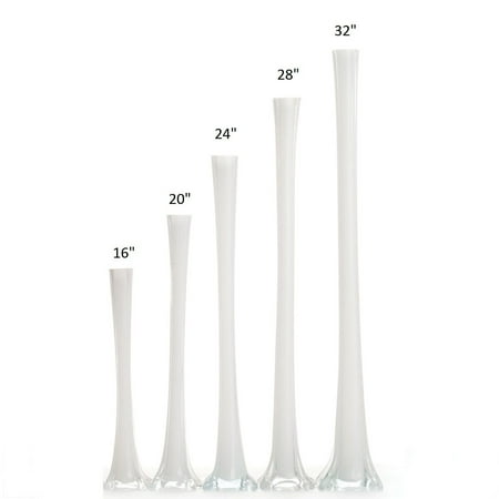 - (Lot of 8 pcs) White Glass Tower Vase Eiffel Tower Vases 16