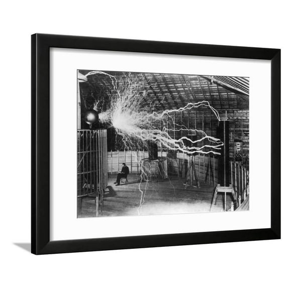 Bolts of Electricity Discharging in the Lab of Nikola Tesla Framed Print Wall Art by Stocktrek Images Sold by Art.Com