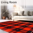 thumbnail image 2 of ODIKA 3'x5' Machine Washable Non-Slip Area Rug, Highland Tartan Entry Checkered Doorstep Accent High Traffic Rug, Red, 616153, 2 of 7