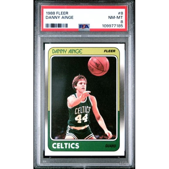 Graded 1988 Fleer Danny Ainge #8 Basketball Card PSA 8 NM-MT
