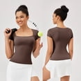 thumbnail image 2 of Camisetas de Yoga para mujer, camisetas deportivas de entrenamiento de gimnasia, camisetas de Yoga de secado rápido, Camiseta deportiva informal de manga corta para correr al aire libre y Fitness, 2 of 6