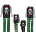 thumbnail image 1 of WIFORNT Christmas Pajamas for Family Long Sleeve Letter Print Raglan Tops + Plaid Pants Set Sleepwear, 1 of 8
