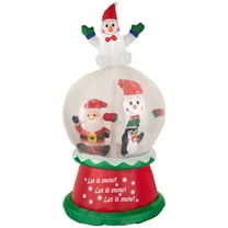 Northlight Lighted Inflatable Santa and Friends Snow Globe Outdoor Christmas Decoration - 6.75'
