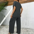 thumbnail image 6 of Ankola 2 Piece Sets for Women Summer Short Sleeve Blouse Matching Sets Mother of The Bride Pant Suit Vacation Outfits, 6 of 7