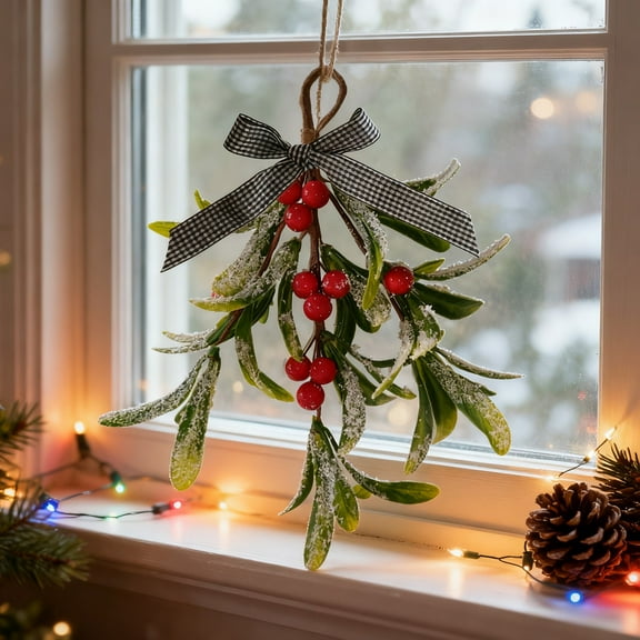 Christmas Decorations Mistletoe For Festive Home Realistic Greenery Hanging Kissing With Berries And Leaves For Holiday Party Wedding Centerpiece
