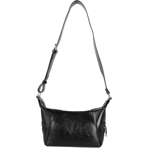 Kukuzhu Women Shoulder Bags Y2K PU Leather Retro Locomotive Shoulder Bag Western Vintage Crossbody Hobo Purse Zipper Closure