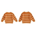 thumbnail image 3 of Gupgi Chandails Tricotés pour Tout-Petites Filles 0-3 Ans Manches Longues Col Rond Chandail Rayé Orange Tricot d'Automne, 3 of 9
