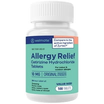 WELMATE Allergy Relief Cetirizine HCl 10 mg Tablets for Allergy, 100 Count
