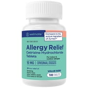 WELMATE Allergy Relief Cetirizine HCl 10 mg Tablets for Allergy, 100 Count
