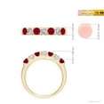 thumbnail image 5 of ANGARA Natural Shared Prong Ruby and Diamond Half Eternity Ring in 14K Yellow Gold for Women (Size-3.1mm) | July Birthstone, Birthday, Anniversary, Jewelry Gift for Women | Natural Ruby Ring, 5 of 10