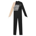 thumbnail image 6 of JanJean Girls Long Sleeve Mesh Splice Dance Unitard Full Length Gymnastics Bodysuit Skinny Romper Black 10, 6 of 7