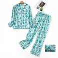 thumbnail image 1 of Conjunto de pijamas de talla grande para mujer, ropa de dormir de algodón de franela cálida para el hogar, traje de otoño e invierno con estampado a cuadros, para dormir, 1 of 4