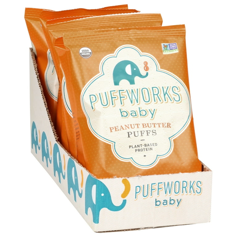 Pack of 6), Puffworks Baby Organic Peanut Butter Puffs, oz