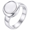 Silver White, variant on Women's Round Domed Center Statement Ring, Stainless Steel Modern Minimalist Style, US Sizes 6-12 for Office, Casual and Formal-Inspired Wear, Birthday Gift Choice