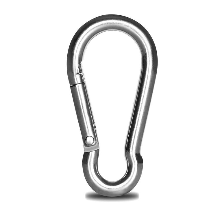 304 Stainless Steel Carabiner Clip, 5.5 inch Heavy Duty Spring Snap Hook,  Large Caribeener Clips for Camping, Swing Set, Hammock, Hiking, Travel,  Weight Lifting Machine, Home Gym Equipment 