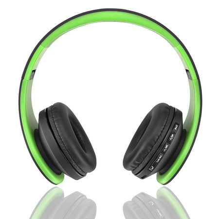 Andoer LH-811 Stereo Bluetooth Headset 4 in 1 Multifunctional Wireless Stereo Bluetooth 4.1 + EDR Headphone & Wired Earphone with Mic MP3 Player TF Card Music FM Radio Hands-free Green for iPhone 6S