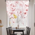 thumbnail image 3 of Pink Flower Tie Up Curtains 45 Inches Long, Kitchen Window Curtains Over Sink, Watercolor Floral Botanical Line Drawing Print Small Window Curtains Shade Balloon Curtains Valances for Bedroom 34"x45", 3 of 8