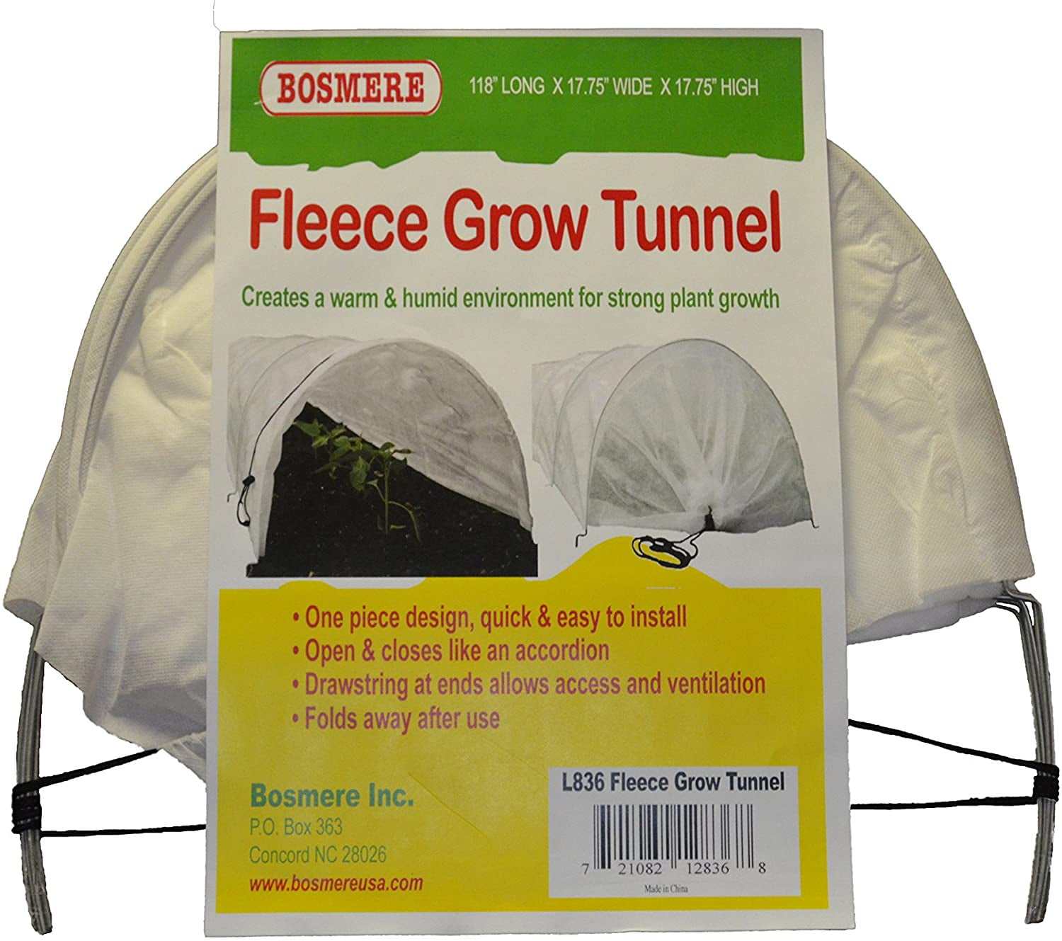 Bosmere Fleece Tunnel Plant Row Cover, 10Feet, Green
