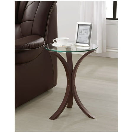 Coaster Home Furniture - Coaster Furniture Cappuccino Glass Top End Table