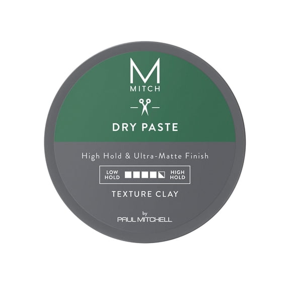 MITCH by Paul Mitchell Dry Paste Texture Clay for Men, High Hold, Ultra-Matte Finish, For All Hair Types, 3 oz.