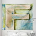 thumbnail image 1 of Letter F Tapestry, Damaged Worn Uppercase F Printing Antique Letterpress Block Typeface, Fabric Wall Hanging Decor for Bedroom Living Room Dorm, 5 Sizes, Green Blue Tan, by Ambesonne, 1 of 1