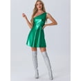 thumbnail image 4 of DARING DIVA Metallic Sleeveless Disco Holographic Dress S Green, 4 of 6