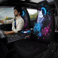 thumbnail image 2 of Xixirimido Car Seat Protection Set 5 Pieces Breathable PU Leather Front Seat Covers with Seat Belt and Console Covers Universal Fits Most Cars, Wolves Floral Moon, 2 of 8