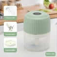 thumbnail image 1 of Mini procesador de alimentos, picadora eléctrica de ajo, verduras, chile, carne, jengibre, máquina trituradora, licuadora con carga USB, color verde, 1 of 8
