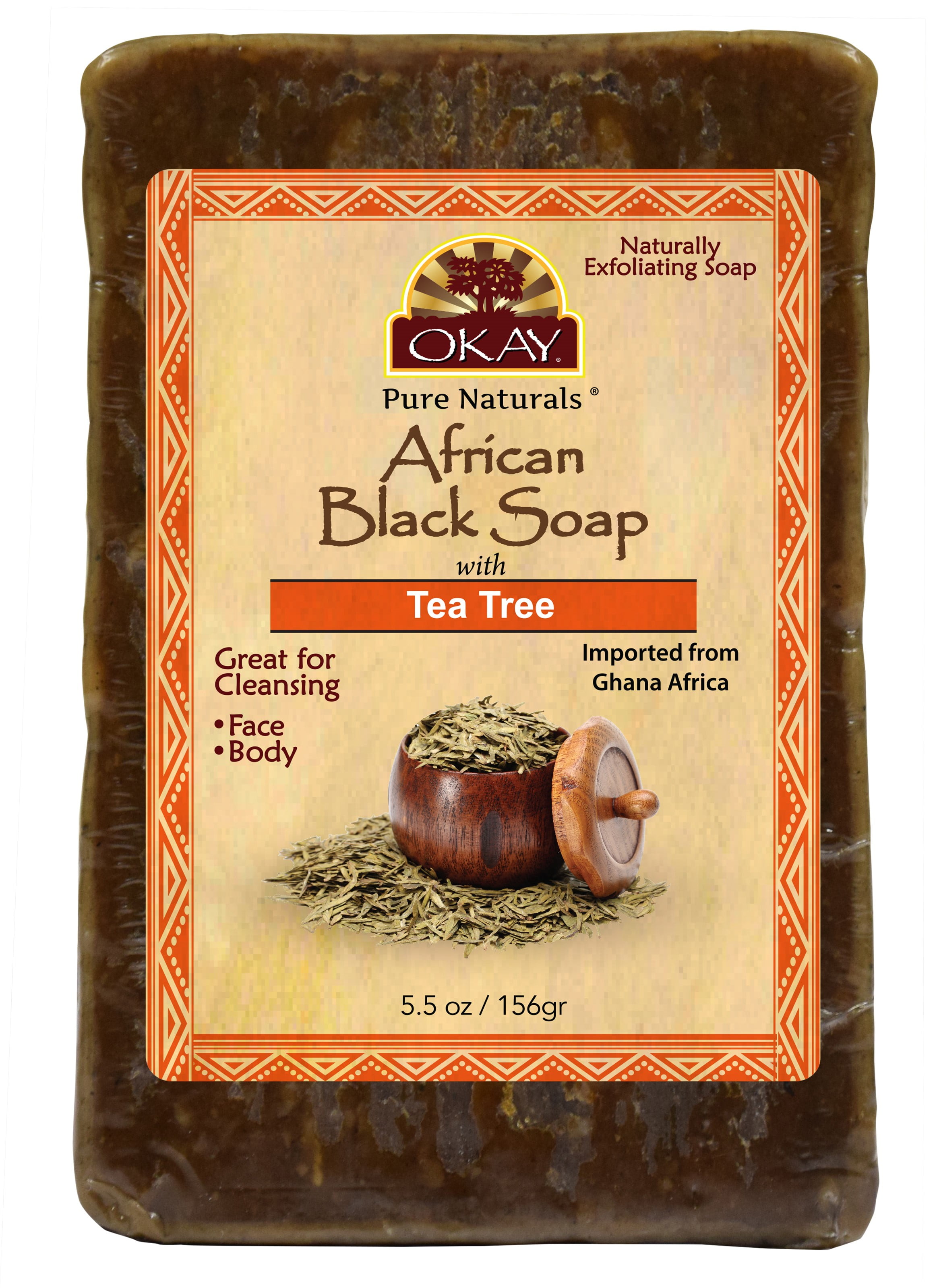Okay African Black Soap, Tea Tree, 5.5 Oz