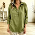 thumbnail image 4 of fatyb Womens Long Sleeve Tops Half Button up Pullover Collared Casual Plain Lightweight Tee Blouses, 4 of 5