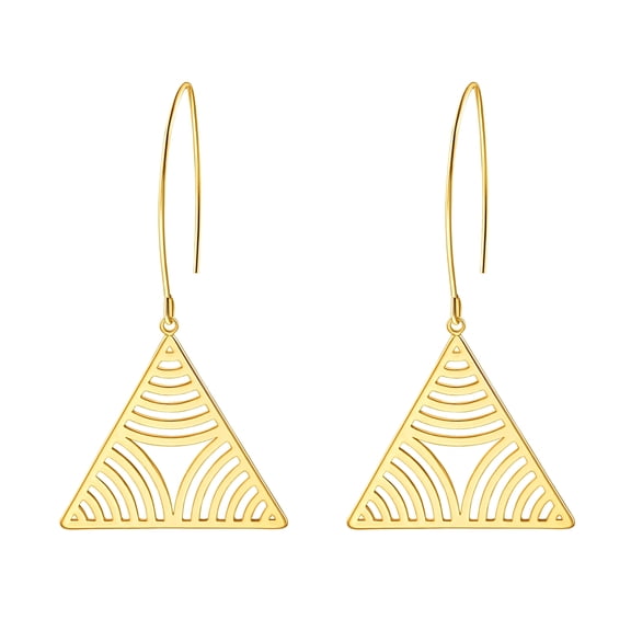 CANEVINKA Dainty 18K Gold plated Hollow Triangle Lightweight Earrings Statement Geometric Long Drop Dangle Earrings for Women