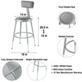 thumbnail image 2 of Hampden Furnishings Otto 19"-27" Vinyl/Steel Science Stool with Backrest, Grey, 2 Pack, 2 of 8