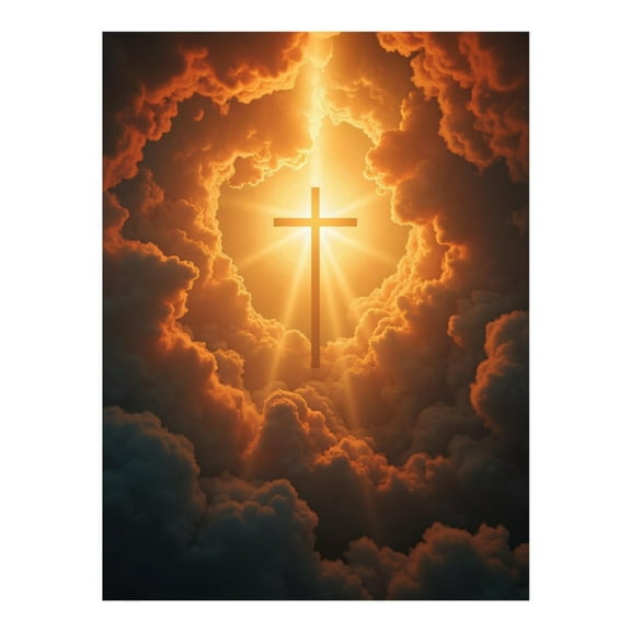 Diamond Art Kits for Adults, Radiant Sky Cross Burst 5D Diamond Painting Kits for Adults Beginners, DIY Full Drill Diamond Painting, Gem Art and Crafts 12x16