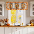 thumbnail image 2 of Thanksgiving Orange Valances for Windows, 42 x 18in, Pumpkin Maple Leaf Harvest Retro Plaid Rod Pocket Kitchen Valance Curtain Light Filtering Window Treatments for Living Room Bedroom, 1 Panel, 2 of 7
