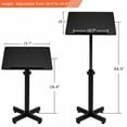 thumbnail image 2 of Classic Lectern Stand, Height Adjustable Mobile Podium, Multi-Purpose Tabletop for Speech, Lecture, Church, Reading or Laptop Desk with Edge Stopper, Black, 2 of 15