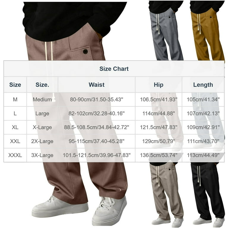 その他 SALSATION Long Pants with Pockets L size BXSRUTA Mens Casual Loose Fit Drawstring Pants with Pockets