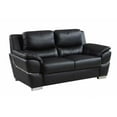 thumbnail image 2 of Home Roots Chic Leather Loveseat, Black - 37 in., 2 of 2