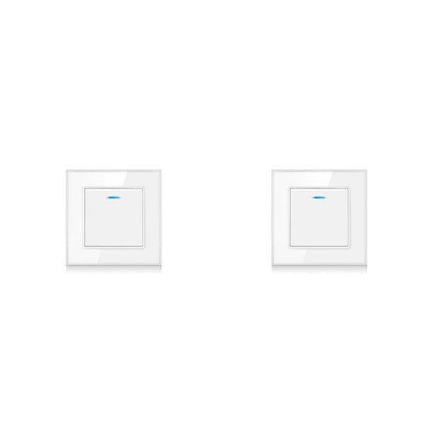 Billuyoard Interruptor de lámpara de panel de luz, suministros para el hogar, decoración DIY, accesorios para el hogar, accesorios mejorados Blanco/Control individual 2piezas